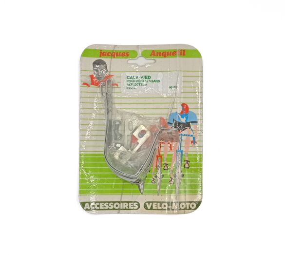 Cale-pieds vélo vintage AFA Jacques Anquetil NEUFS sous blister NOS