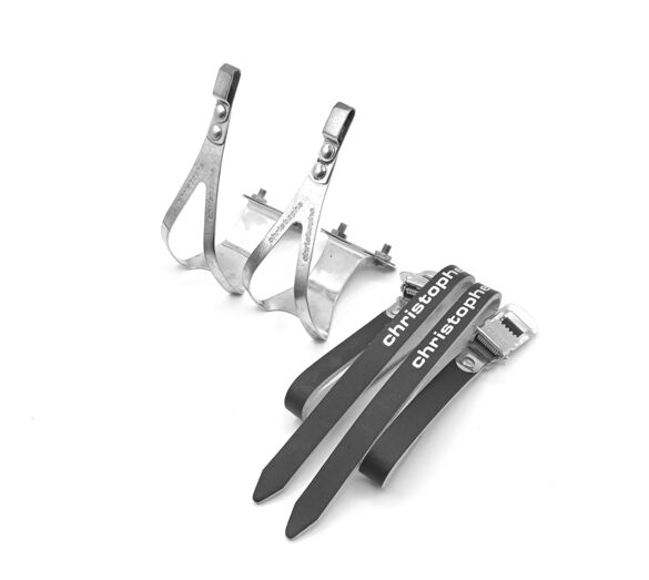 Cale-pieds CHRISTOPHE - lanières sangles cuir - vélo vintage