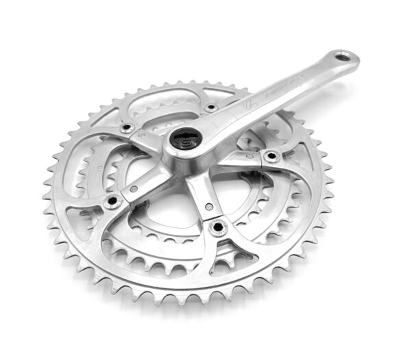 Pédalier TRIPLE NERVAR 50/40/30 vélo vintage ancien / old bike Crankset